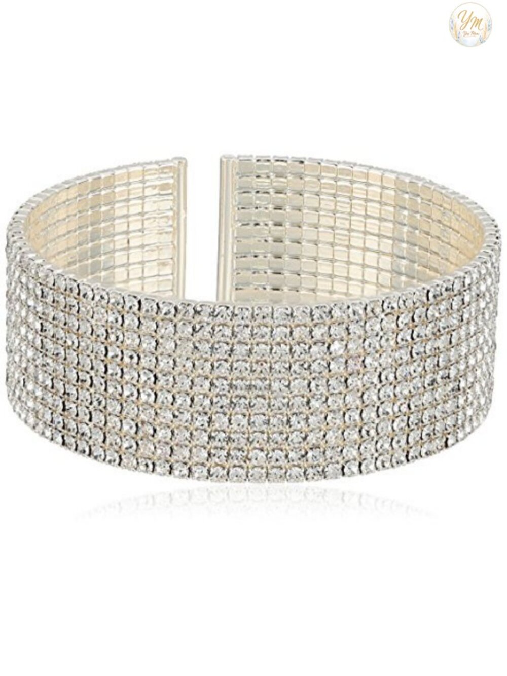 Anne Klein Crystal Cuff Bracelet Silver Tone